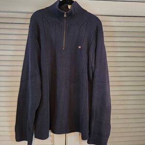 Vintage Y2K Ralph Lauren Polo Jeans Co. Navy 3/4 Zip Sweater Large
